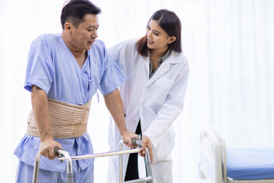 female nurse assisting the patient